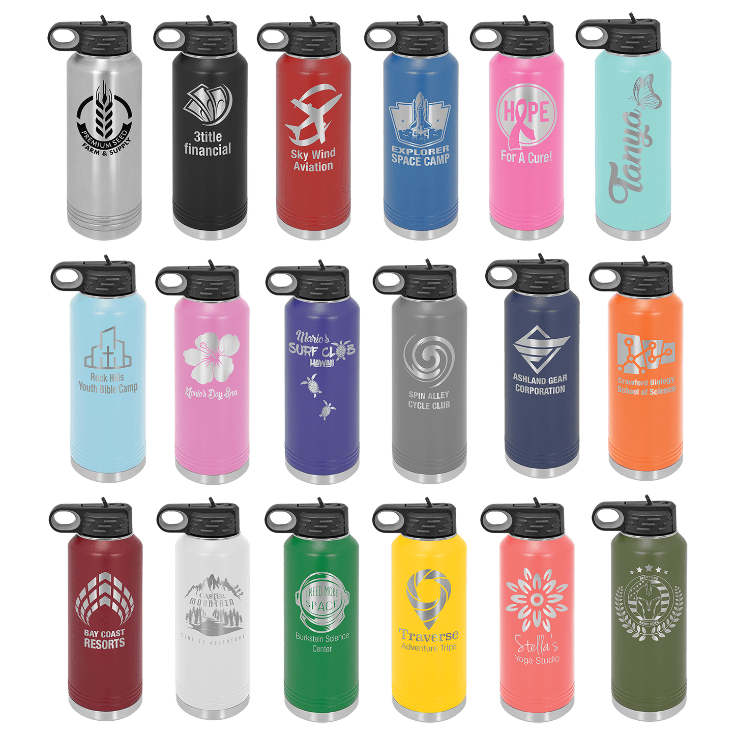 40 oz Custom Engraved Water Bottle